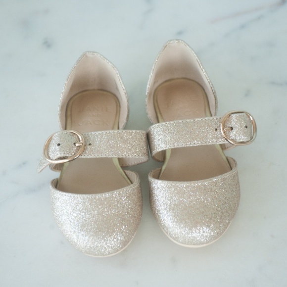 Janie and Jack Gold Glitter Dress Shoes - Picture 2 of 11